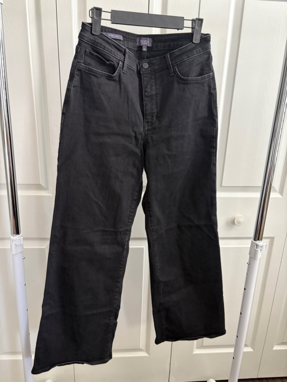 NYDJ Black Wide-Leg High-Rise Jeans